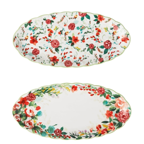 2024 ❤️ New Pioneer Woman Painted Meadow Ceramic Platter Set - Picture 8 of 8
